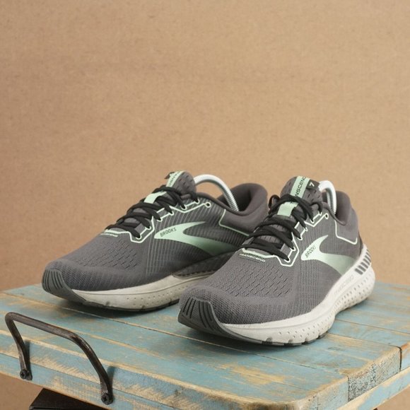 Brooks Womens Transcend 7 Running Shoes Gray Mint Green Synthetic Lace Up Sz 11B - Picture 4 of 11